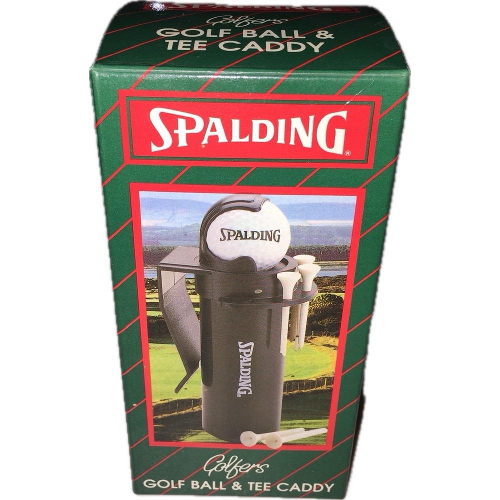 Spalding Golfers Golf Ball & Tee Caddy Vintage Spring Loaded Clip On NF77080 NEW